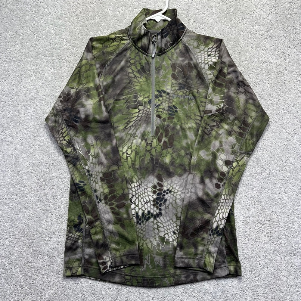Kryptek Altitude Arma Tech 1/2 Zip Pullover Mens M Green Camo Wool Blend Base
